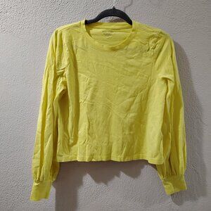 banana Republic-s= cotton knit jersey puff handles long sleeves